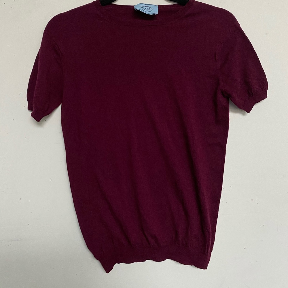 Prada Short Sleeve Mulberry Knit Size Medium
